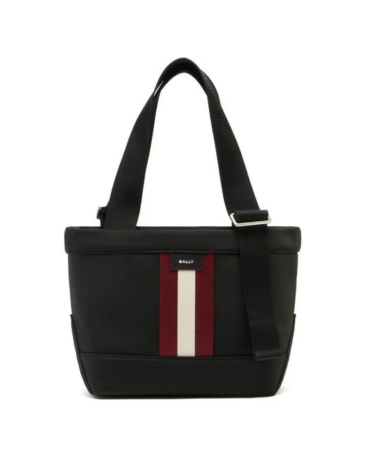 Bally Black Code Stripe-Detail Tote Bag for men