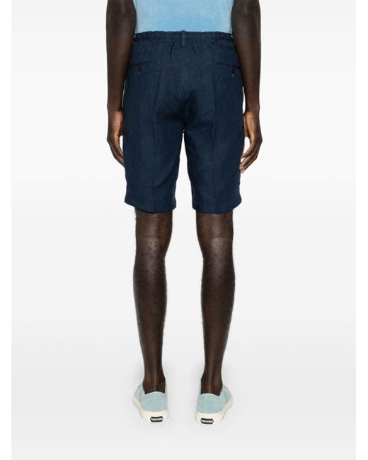 Briglia 1949 Blue Olbias Pleat-detail Linen Shorts for men
