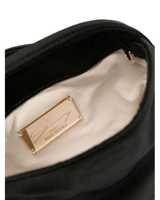 Genny Black Y-jewel Mini-Tasche aus Satin