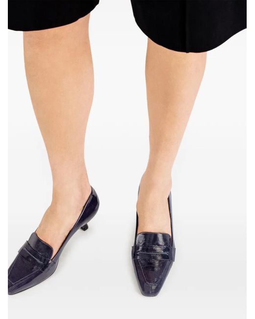 Bernardo Blue Safi Penny-Slot Pumps
