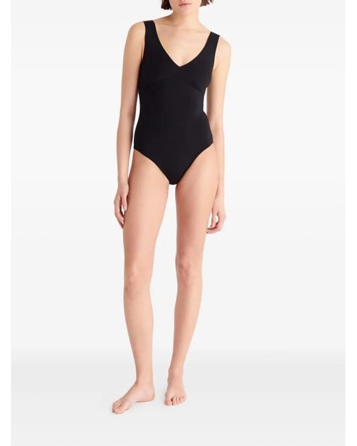 Eres Black Hold Up V-Neck Swimsuit