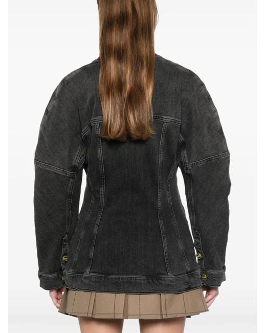 Chaqueta Vaquera Con Efecto Lavado Ganni de color Black