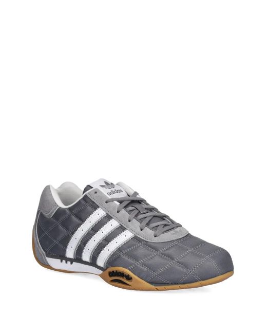 Adidas Gray Adiracer Lo Quilted 3-Stripe Sneakers