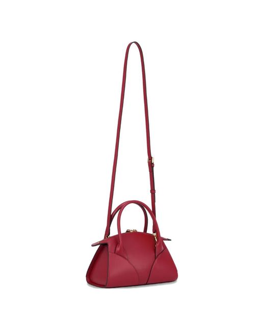 POTAMY Red Mini Premium Leather Tote Bag
