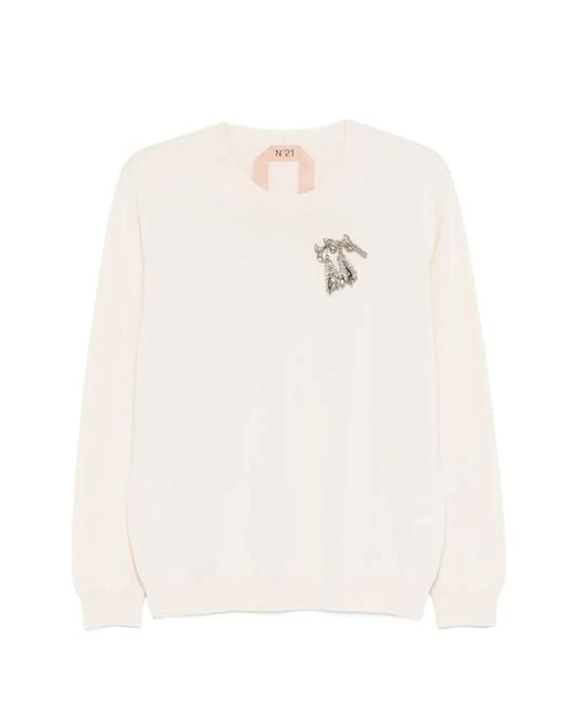 N°21 White Crew-Neck Sweater