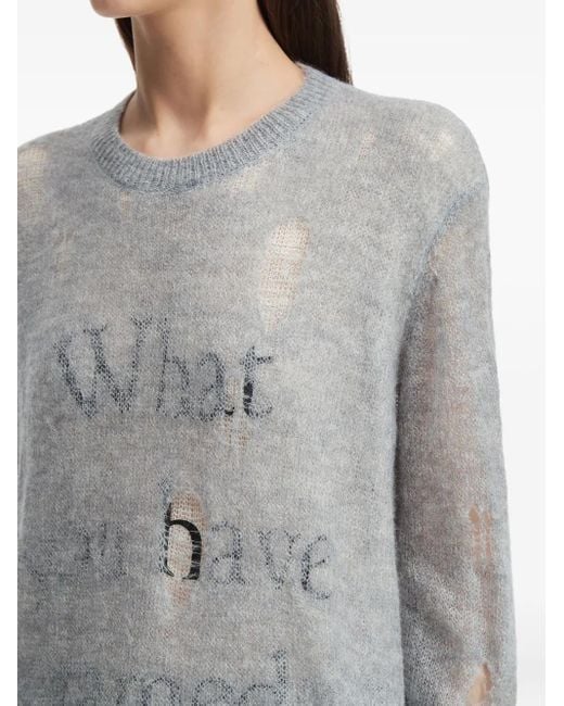 B+ AB Gray Pullover im Distressed-Look