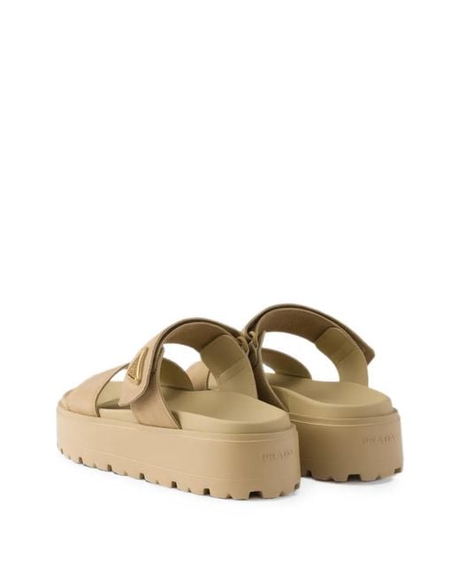 Prada White Nubuck Slides