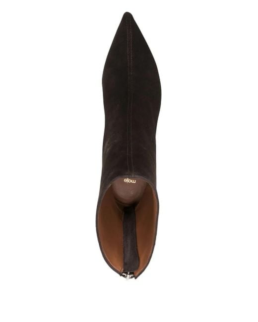 Maje Black 70Mm Pointed-Toe Zip-Up Boots
