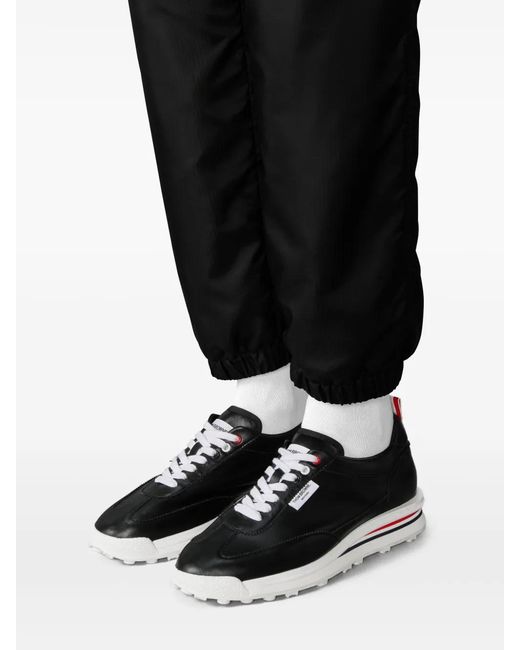 Thom Browne Black Soft Nappa Rwb Tech Runner Sneakers for men