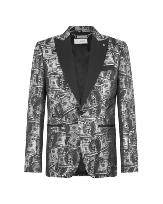 Philipp Plein Black Peak-Lapel Blazer for men