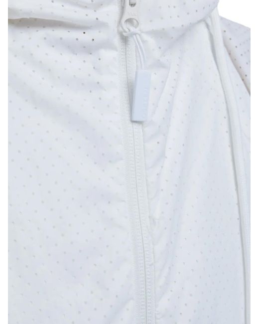 Osklen White Perforated Hooded Jacket