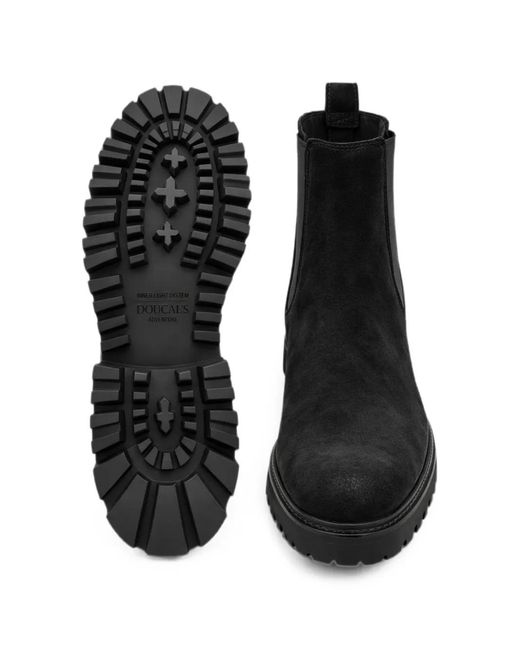 Doucal's Black Mocassins En Cuir