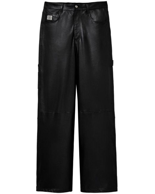 Pantaloni a gamba ampia in pelle di Marc Jacobs in Black