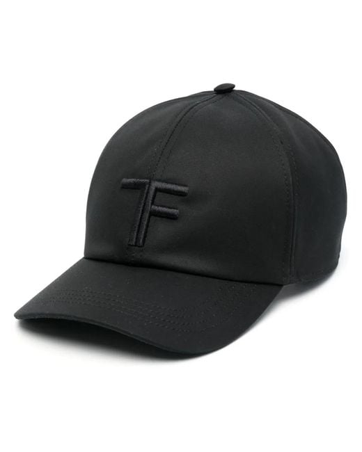 Tom Ford Black Cotton Embroidered Logo Cap for men