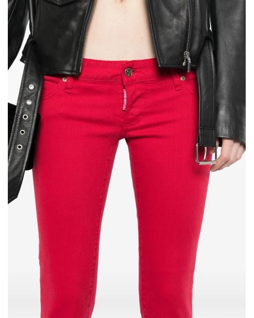DSquared² Red Logo-Tag Jeans