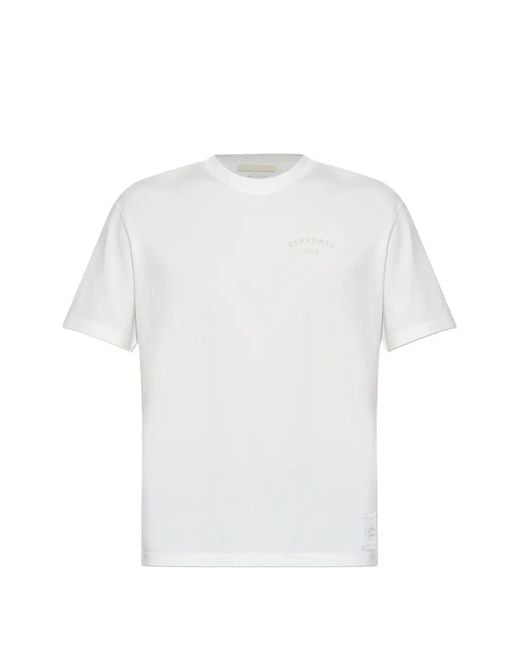 Eleventy White Logo Print T-Shirt for men