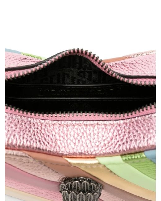 Kurt Geiger White Kensington Heart Striped Crossbody Bag