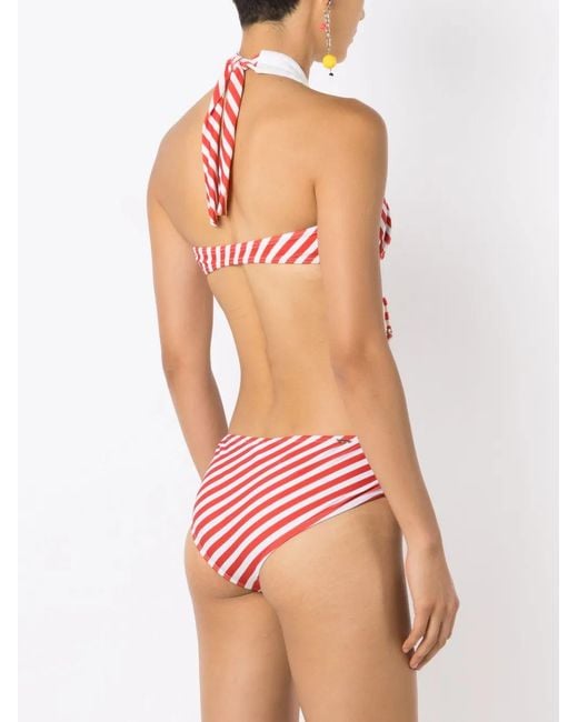 Amir Slama Gestreepte Bikini in het Red