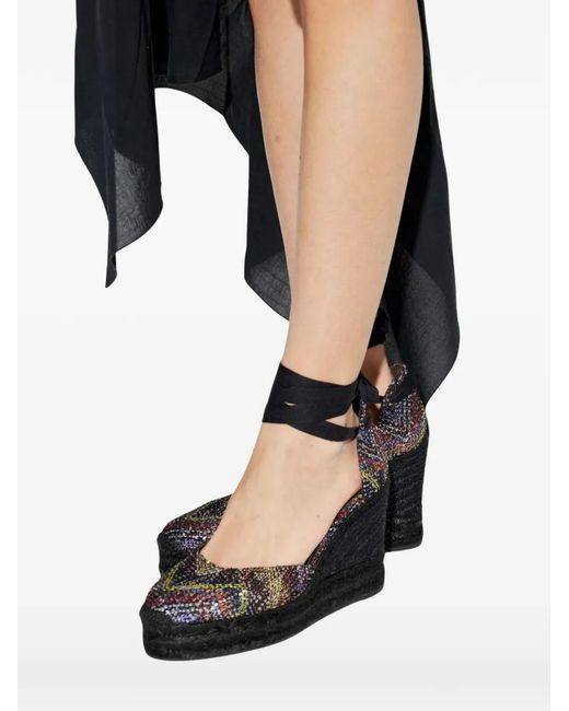 Missoni Black Sequin-Embellished Heeled Espadrilles