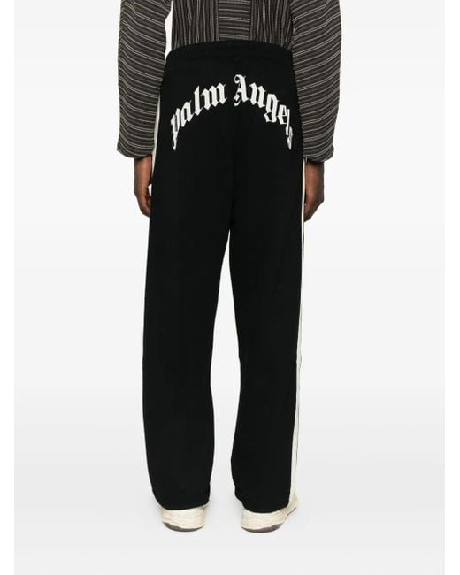 Palm Angels Black Logo Pants for men