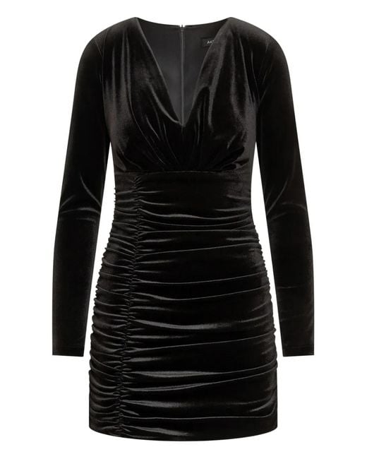 ACTUALEE Black Ruched Dress