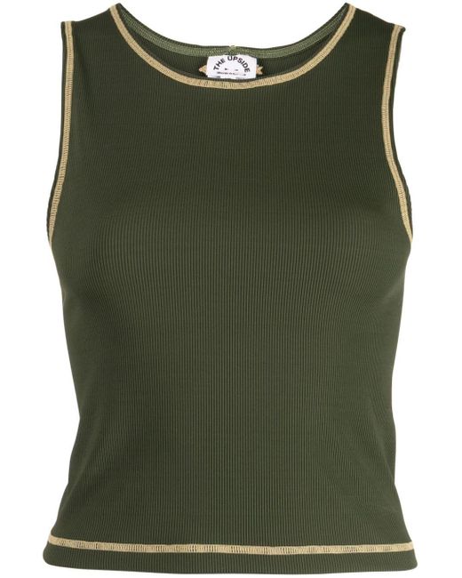 The Upside Green Gabby Logo-embroidered Tank Top