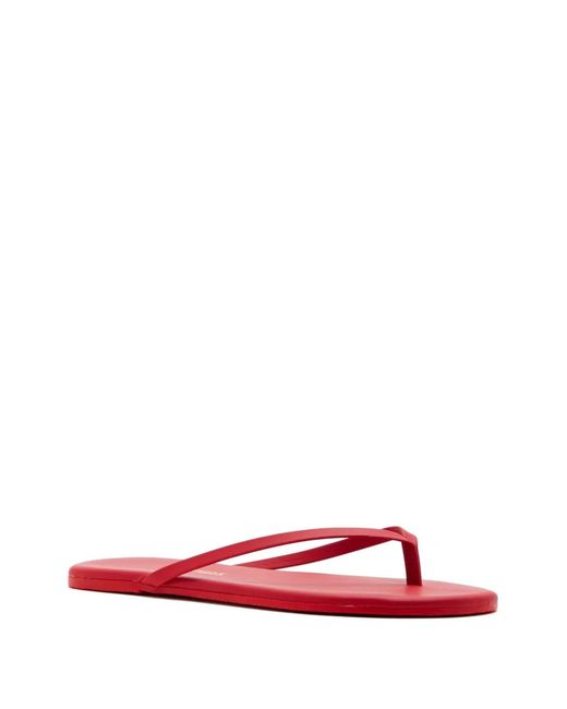 TKEES Red Solids Leather Flip-Flops
