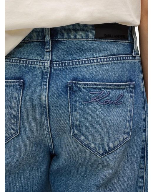 Karl Lagerfeld Blue Belt-Loop Pocket Jeans