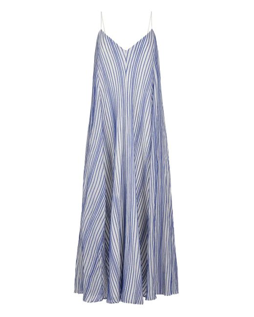 Marie Oliver Purple Levine Striped Maxi Dress