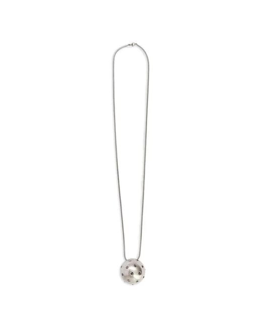 Rick Owens White Sphere Pendant Necklace for men