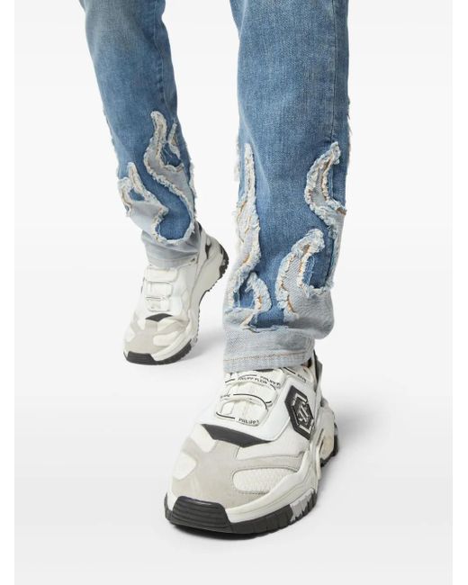 Jeans Con Applicazione di Philipp Plein in Blue da Uomo