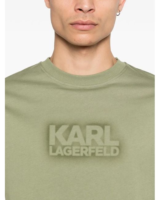 Karl Lagerfeld Green Logo-Detail T-Shirt for men
