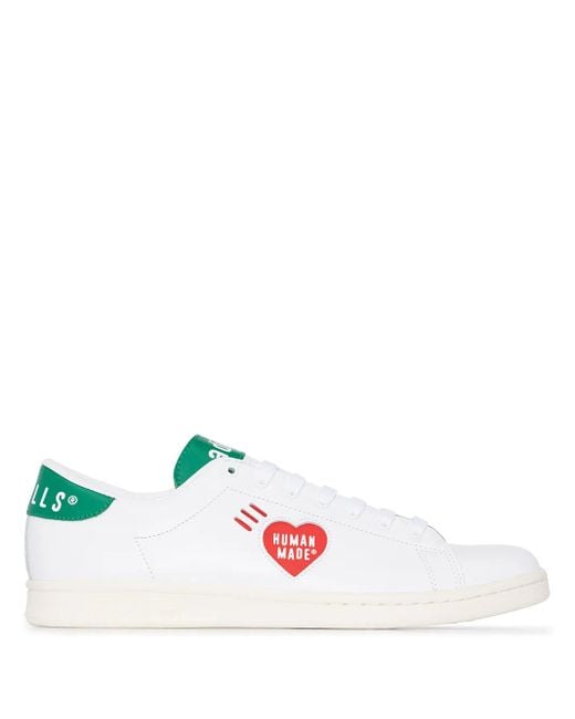 Adidas White X Human Made And Green Stan Smith Sneakers