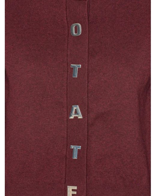 ROTATE BIRGER CHRISTENSEN Red Cardigan With Letters