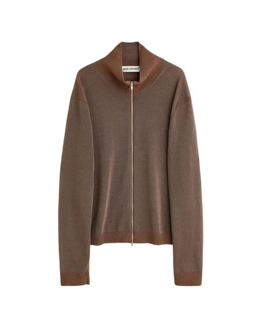 Our Legacy Brown Float Funnel Cardigan for men