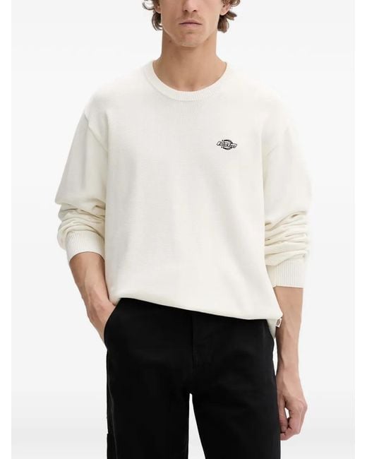 Dickies White Summerdale Logo-Embroidered Sweater for men