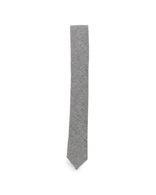 Eleventy White Prince Of Wales Check Tie for men
