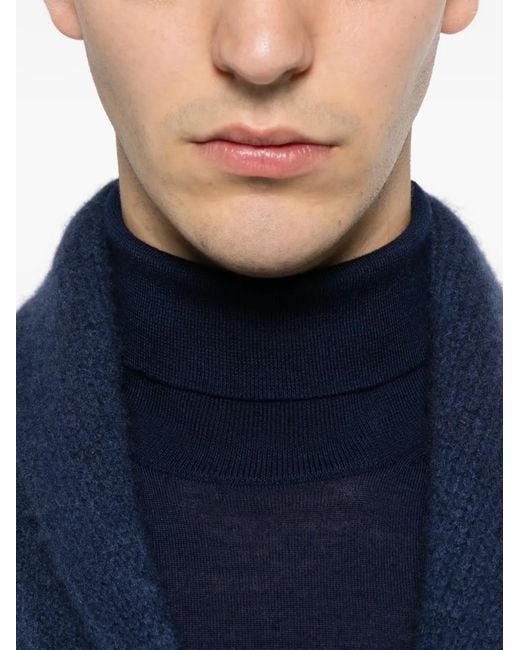Eleventy Blue Roll-Neck Wool Sweater for men