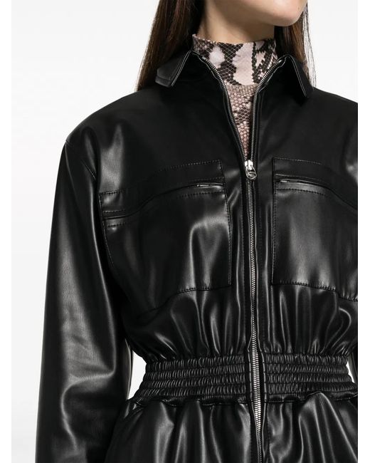 Stella McCartney Black Altermat Elasticated-Waist Faux-Leather Jumpsuit