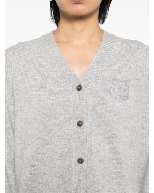 Maison Kitsuné Vest Met Geborduurde Vossenkop in het Blue