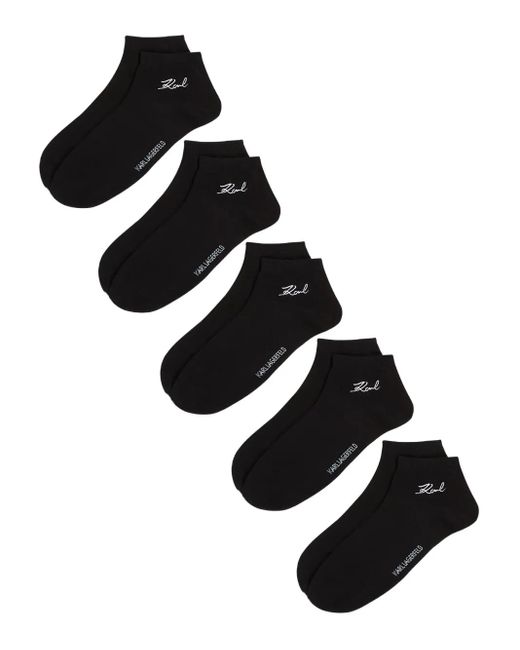 Karl Lagerfeld Black Socken mit Logo-Stickerei (2er-Set)