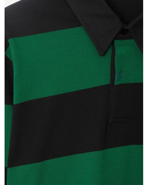 Polo rayé à manches longues Burberry pour homme en coloris Green