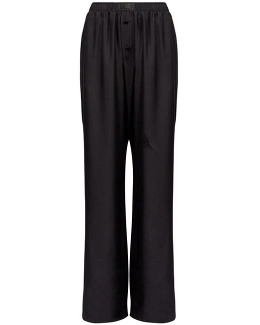 MM6 by Maison Margiela Black Silk Trousers