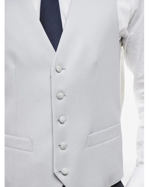 Corneliani White Single-Breasted Welt-Pocket Waistcoat for men