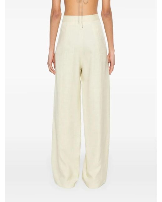 Philosophy Di Lorenzo Serafini Natural Chambray Pleated Straight Trousers