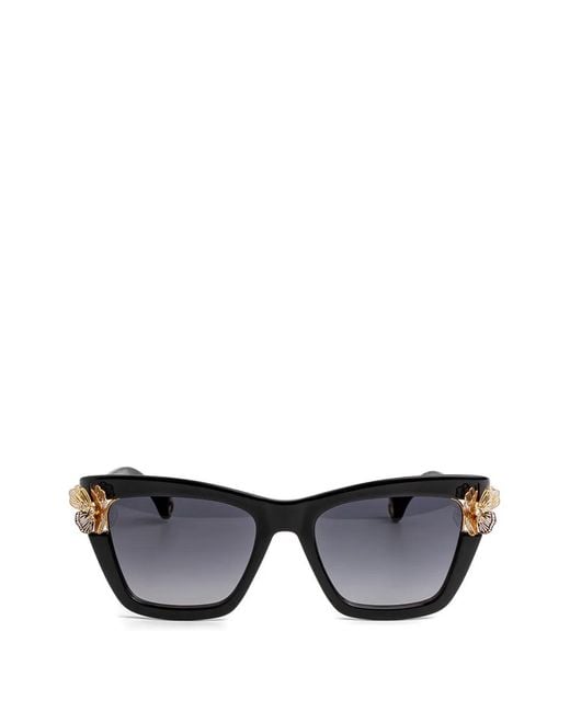 Carolina Herrera Black Butterfly-Detail Cat-Eye Sunglasses