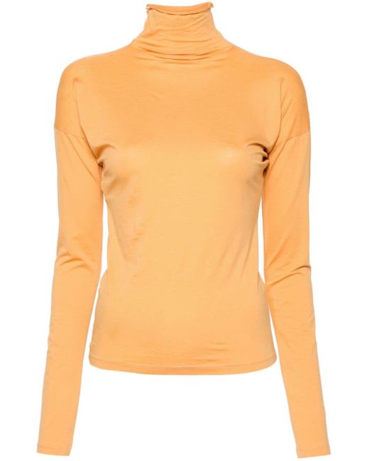 Lemaire Orange High-neck Jersey Pullover