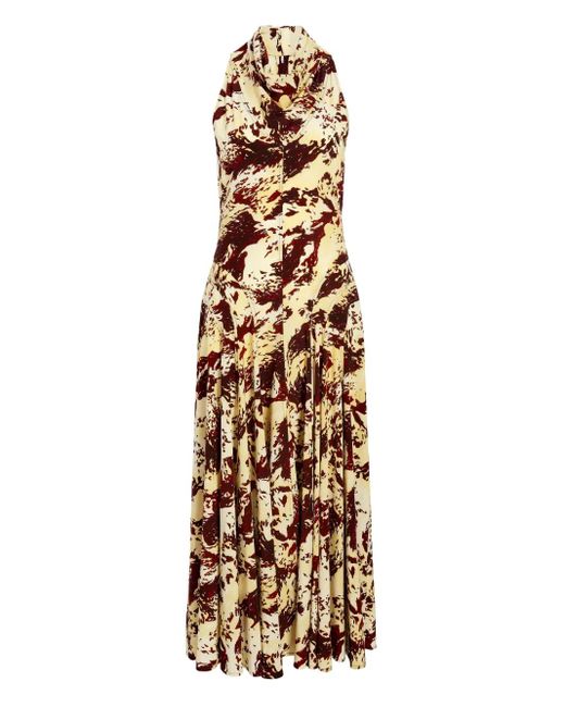 Proenza Schouler Metallic Adelide Printed-Pattern Midi Dress