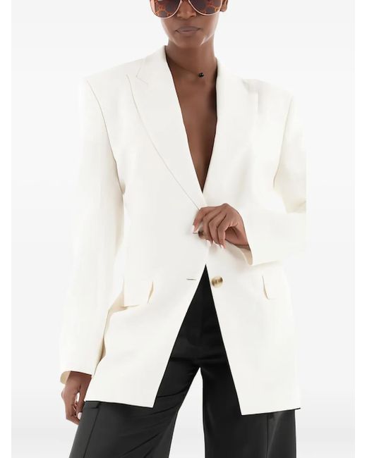 Boss White Open-Back Single-Breasted Blazer