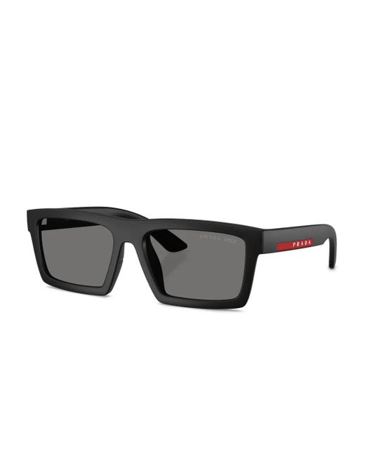 Prada Linea Rossa Gray Rectangle-Frame Sunglasses for men
